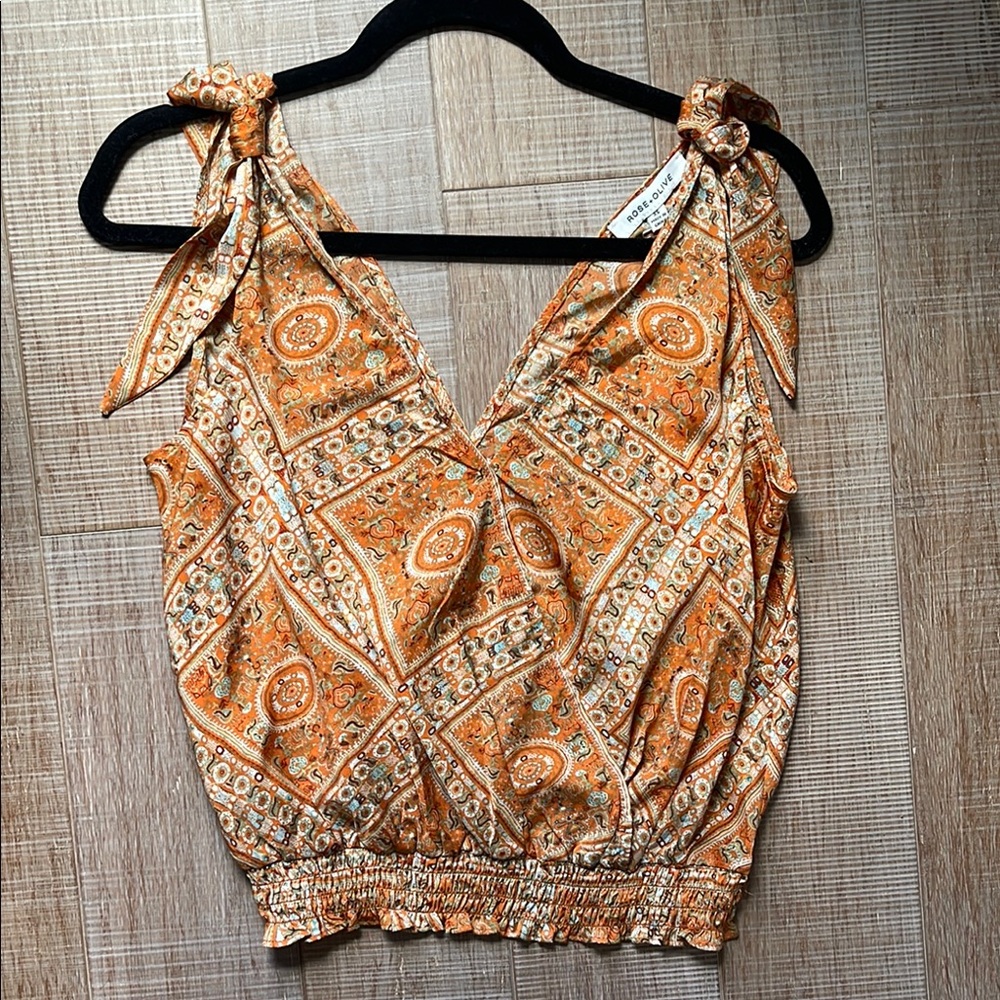 Orange Paisley Women's Top